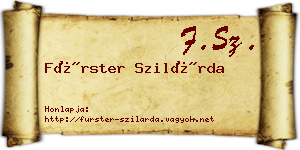 Fürster Szilárda névjegykártya